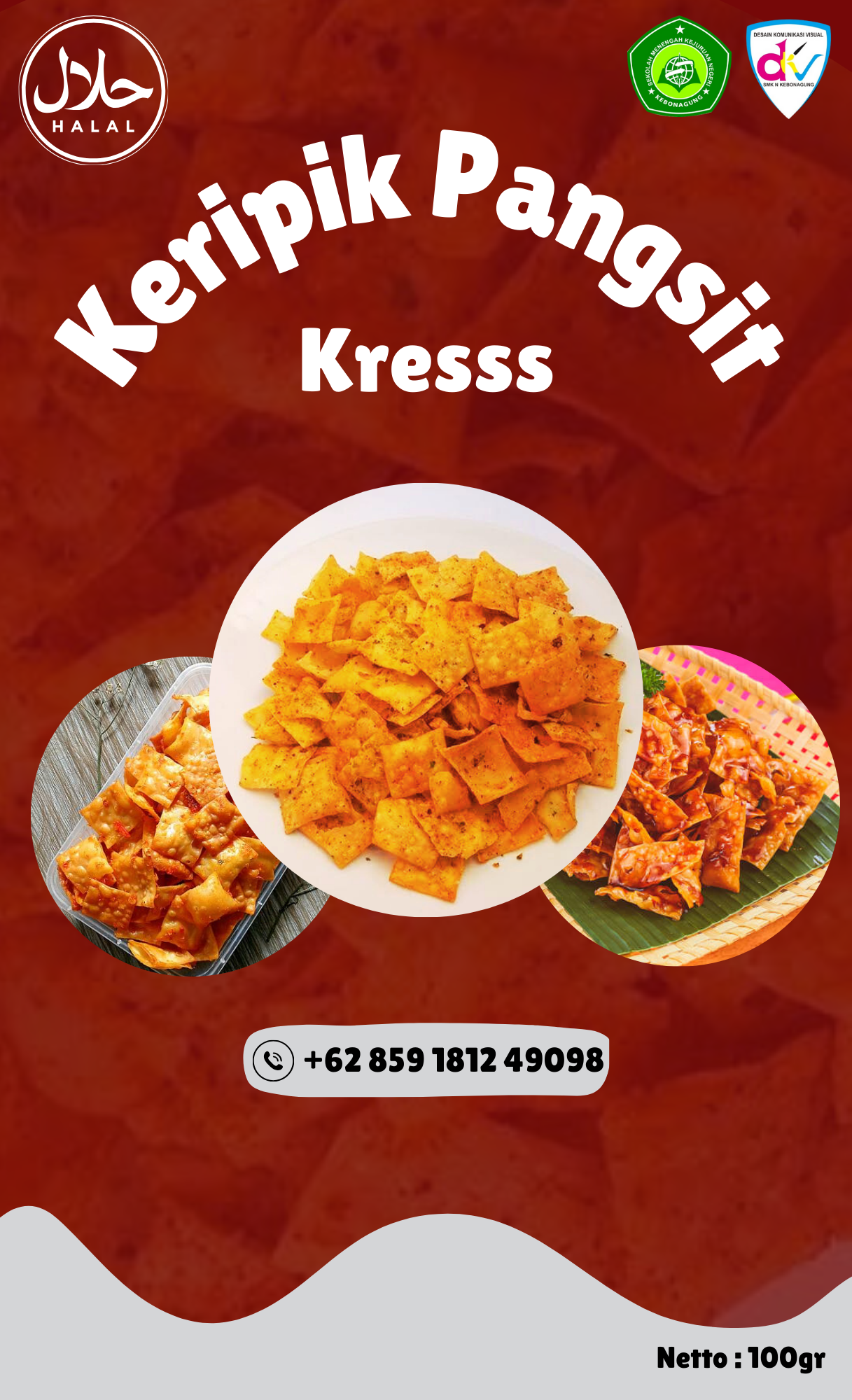 Foto Desain Kemasan Keripik Pangsit